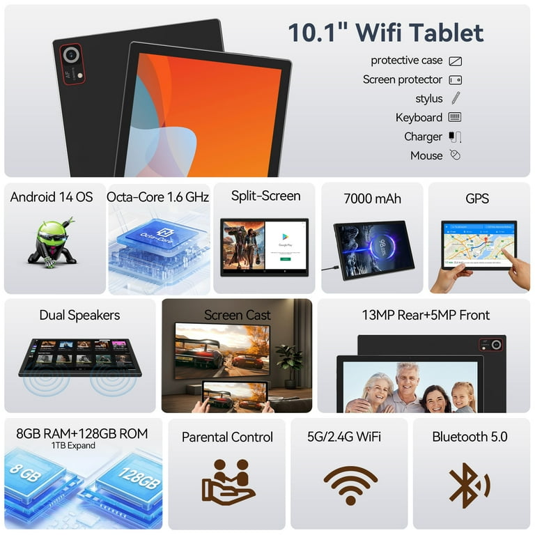 Android 14 タブレット 12GB RAM 128GB ROM Amazon.com : Android 14 Tablet with Keyboard - 10 inch