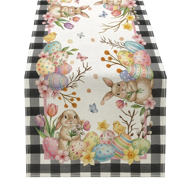 zhangmingg Egg Table Runner for Festive Spring Celebrations and Holiday Dining Decorations