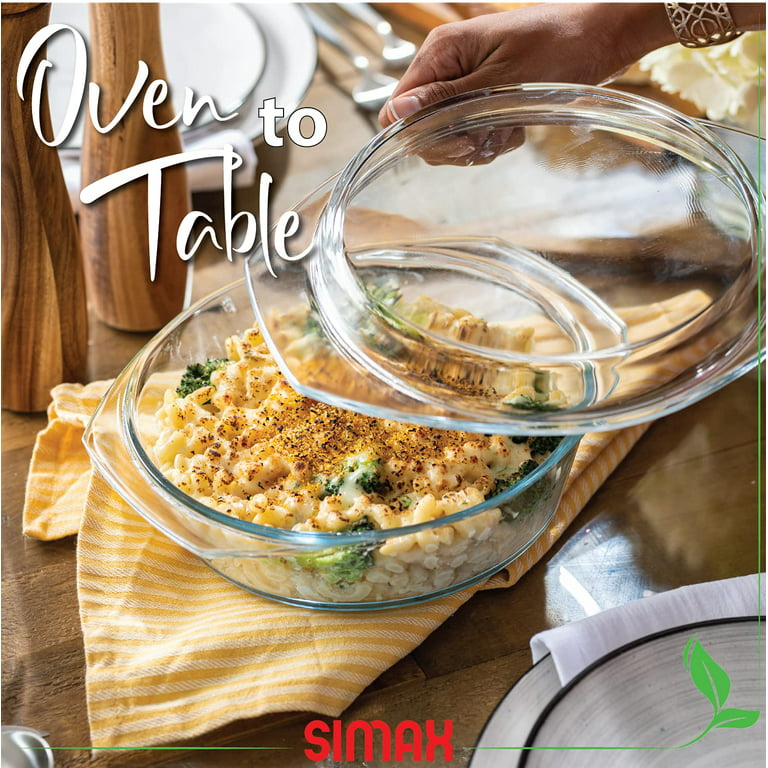 Simax Glass Pot Borosilicate Glass Cookware with Pot Lid & Heat Resistant  Handles, 1.5 Quart