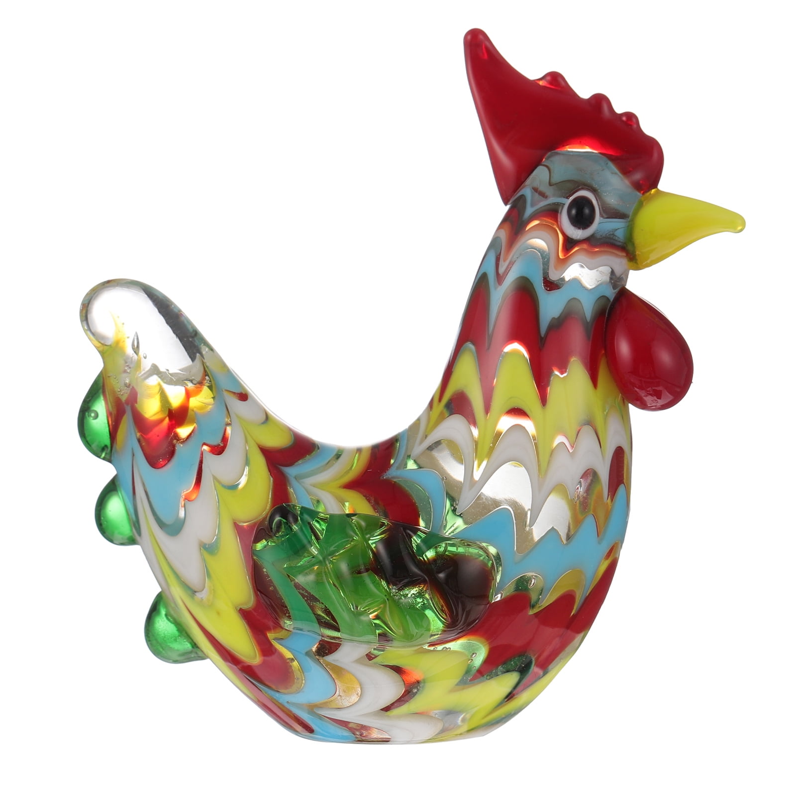 Hen Cock Rooster Glass Figurine Miniature Animal Hand Blown GPHE011 