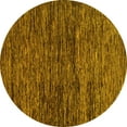 thumbnail image 1 of Ahgly Company Machine Washable Indoor Round Abstract Yellow Modern Area Rugs, 4' Round, 1 of 4