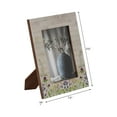 thumbnail image 4 of Elegant Rectangle Picture Frame with Flower Field Bottom Border - Decorative Resin Photo Frame for Tabletop Display - Stylish Frame for Office Desk or Home Decor Accents - 9.5", Ivory & Green, 4 of 10