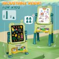 thumbnail image 2 of JoyStone Easel for Kids with Magnetic White Board & Chalk Board, 4 in 1 Double Sided Kids Art Easel, Adjustable Standing Toddler Easel with Magnetic Letters & Numbers, Gifts for Kids(Green), 2 of 8