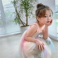 thumbnail image 4 of Maxcozy Toddler Kids Baby Girl Princess Rainbow Dress Lace Tulle Tutu Party Pageant Dress, 4 of 9