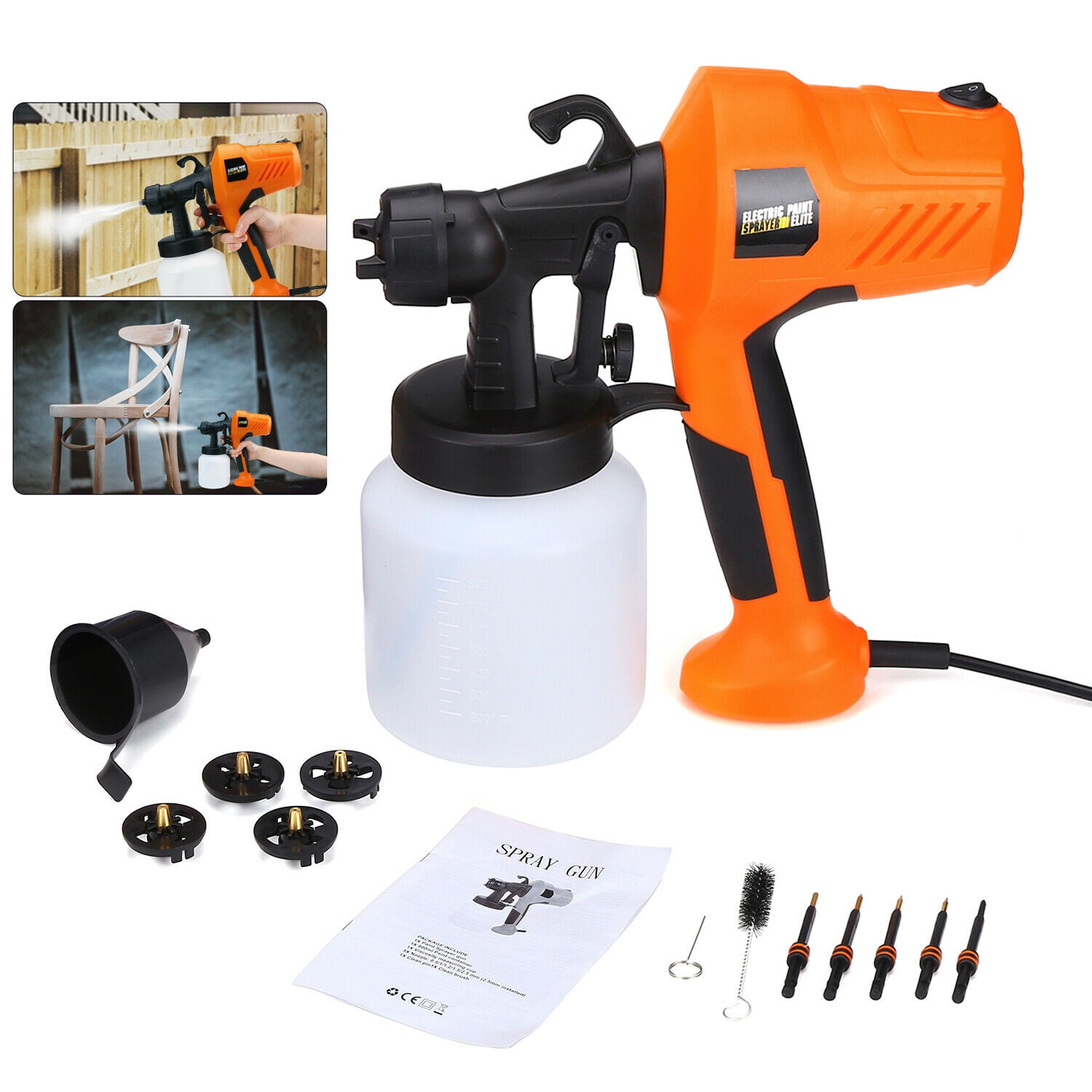 HIGH POWER Paint Sprayer Home Electric Spray Gun 800ml 3 Nozzles Decoration Tool HIGH POWER Paint Sprayer Home Electric Spray Gun 800ml 3 Nozzles Decoration Tool