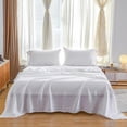 thumbnail image 2 of Simple&Opulence 100% French Linen Sheet Set Breathable Durable for Hot Sleepers Bedding 3 Pcs - 1 Flat Sheet,1 Fitted Sheet,1 Pillowcase with Hemstitch Lace Embroidery Design (White, Twin), 2 of 9