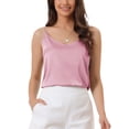 thumbnail image 1 of Camiseta de satén para mujer, tirantes, escote en V, top de seda casual, formal, capa, camisa de dormir 2026 XS Rosa, 1 of 6