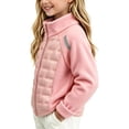 thumbnail image 5 of Zpanxa Girls Fleece Jacket Spliced Quilted Jacket Sleeves Stand Collar Zip Up Warm Outerwear, 5 of 5