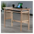 thumbnail image 2 of Folding Computer Desk, Beechwood - Solid Wood Foldable Desk with Keyboard Tray - Mission Style, Space Saving, Home Office Furniture, 2 of 9