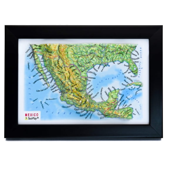 Mexico 3D Raised Relief Map