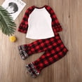 thumbnail image 5 of Shuttle tree Toddler Baby Girls Christmas Outfits Christmas tree Shirt +Plaid Ruched Ruffle Pants Fall Outfit, 5 of 6
