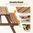 thumbnail image 5 of Tabaray 8 Person Wooden Picnic Table, Outdoor Camping Dining Table with 2 Built-in Benches for Garden Courtyard BBQ, 5 of 10