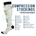 thumbnail image 4 of Haosy Compression Socks for Men Women Knee High Running Socks for Nurse Hiking Recovery Travel Athletic 2 Pairs Cute Cartoon Frogs with Confetti, 4 of 9