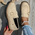 thumbnail image 6 of AUDeals Women's Mary Jane Loafers, Platform Slip On Shoes with Round Toe Comfort for Church, School and Work (Beige, 6), 6 of 9