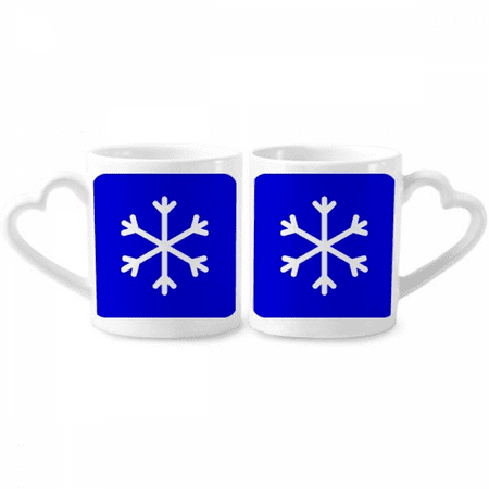 

Snow Blue Square Warning Mark Couple Porcelain Mug Set Cerac Lover Cup Heart Handle