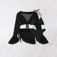 thumbnail image 6 of UTSJKR Bathing Suits for Women 4 Piece Push up Sexy Cheeky Triangle Bikini Swimsuits with Lace Hollow Cover up Sarong Skirts Black M, 6 of 6