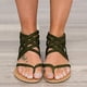 thumbnail image 1 of Sandalias planas para mujer, zapatillas con punta abierta y cremallera, zapatos romanos, sandalias de playa de verano Wmkox8yii  nm3767, 1 of 4