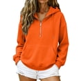 thumbnail image 5 of Lumtrix Womens Zip Up Hoodie Oversized Sweatshirt Soft Fleece Pullovers Comfy Sweatshirts with Pocket Orange XL, 5 of 10