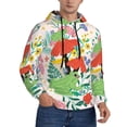 thumbnail image 2 of Pofeuu Mushroom and Frogs Print Mens Casual Hooded Collar Drawstring Hoodies Pullover Sweatshirts Casual Long Sleeve Shirts-XX-Large, 2 of 7