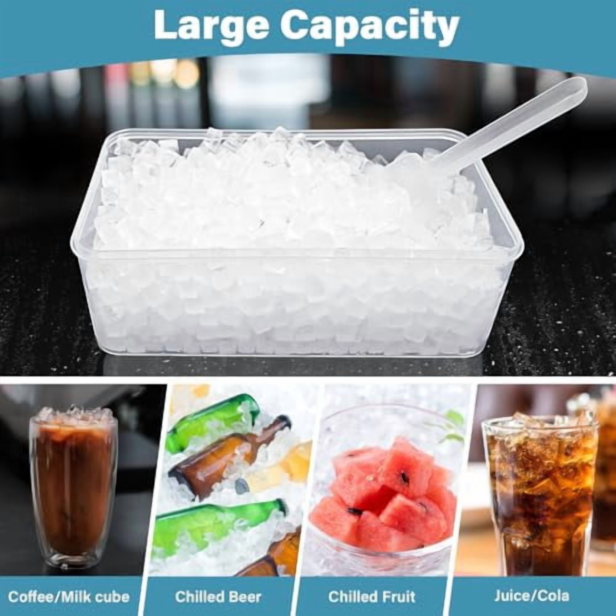 Mini Small Ice Cube Tray for Freezer with Storage Bin - 117×4 PCS Easy Release Nugget Ice Maker - Crushed Ice Container for Countertop, BPA-Free