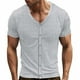 thumbnail image 1 of Blusas y camisas de manga corta con cuello en V para hombre, moda de ocio, ventilación, color sólido, botones, cuello en V, manga corta, abrigo de poliéster para hombre, 1 of 8