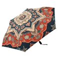 thumbnail image 4 of Red Boho Mandala Compact Sun Umbrella Windproof Travel Umbrellas for Rain Strong Portable UV Protection, 4 of 8