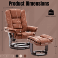 thumbnail image 5 of 32'' Wide Manual Swivel Standard Recliner with Ottoman,Faux Leather,Brown, 5 of 10