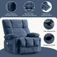 thumbnail image 5 of JONPONY Manual Recliner Chair with Heat Therapy and Massage Function, Heavy Duty Reclining Mechanism Massage Chair, Elderly Single Rocker Sofa with Cup Holders for Bedroom Home Theater,Blue, 5 of 13