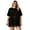 Black, variant on Sevevn Women's Loose Fashion Solid Color Lace-Panel Plus-Size T-Shirt Top Black XL
