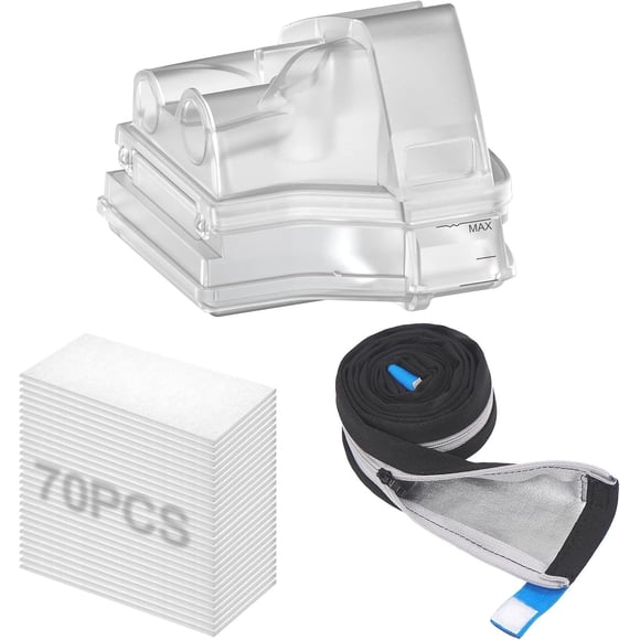 Kit de Remplacement de Chambre à Eau Nettoyable Compatible avec AirSense 10 & AirCurve 10ï1470 Pcs Filtres HEPA & Couvercle de Tuyau pour Climatiseur & Chambre à Eau Inclus, ItAll