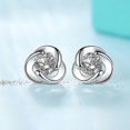 thumbnail image 2 of Pendientes de aro Yashi de plata 925 con circonita cúbica color blanco, 2 of 5