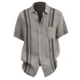 thumbnail image 4 of XDZJLR Men's Shirts Floral Button Down Tropical Holiday Beach Tee, 4 of 4