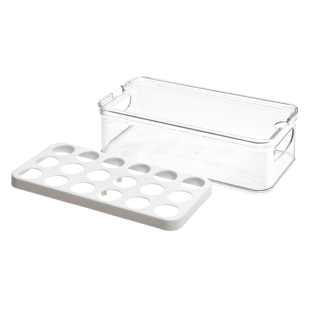 Basicwise QI003329P Clear Plastic Egg Carton, 12 Egg Holder Carrying Case with Handle, Pink