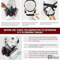 thumbnail image 6 of Reusable Half Face Respirator Mask, 6200 Series With Multi-Purpose Cartridges For Organic Vapor, Acid Gas, Ammonia & P100 Dust Protection - For Painting, Woodworking, Chemicals, 6 of 13
