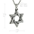 thumbnail image 4 of HZMAN Magen Star of David Pendant Necklace Women Men Chain Silver Stainless Steel Israel Necklace (Silver), 4 of 8