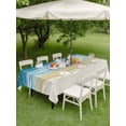 thumbnail image 3 of Outdoor Tablecloth with Umbrella Hole and Zipper, Blue Summer Beach Coastal Rectangle Table Cloth 52x70 Inch Waterproof Tablecloth, Nautical Beige Seaside Picnic Table Cover for Patio Camping, 3 of 7