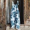 thumbnail image 2 of Plus Size Boho Women's Jumpsuits with Pockets Floral Printed Casual Sleeveless Crew Neck Flowy Wide Leg Jumpsuit for Spring Summer Blue B S-5XL, 2 of 5