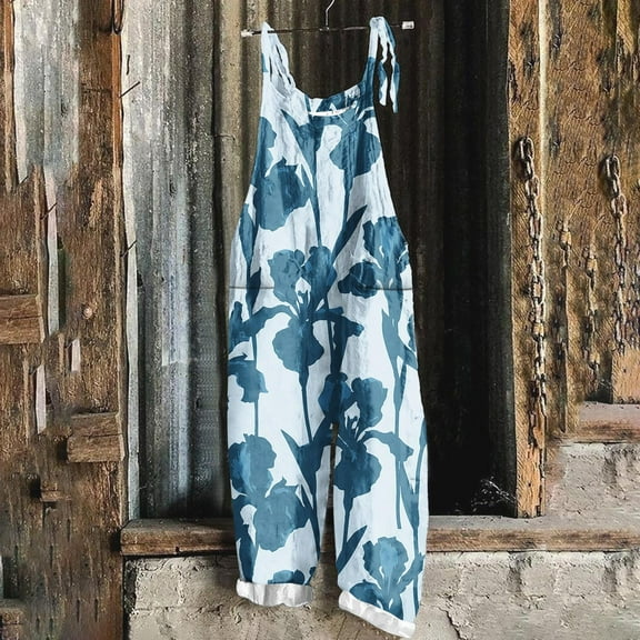 Taylonsss Womens Independence Day Print Sleeveless Two Pocket Casual Bib Jumpsuit Comfortable And Fashionable For All Occasions Seasons
