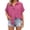 Hot Pink-1, variant on Summer Shirts for Women Cotton Linen Short Sleeve Button Up Shirt Women Solid Color Vacation Beach Casual Blouses Pink E XXXXL