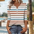 thumbnail image 1 of Xuyuer V-Neck Button Leisure Top - Women's Fashion Daily Printed 3/4 Sleeve Blouse for Casual Spring Summer Outfits, Versatile Layering & Everyday Chic Office Casual Style Essentia, 1 of 6