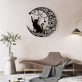 thumbnail image 4 of Gatos Negros Luna Metal Arte de la Pared Decoración Arte de la Pared de Hierro Escultura Hueca Negra Decoración Colgante Decoración de Pared de de Metal Rústico, 4 of 6