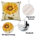 thumbnail image 3 of 4-piece sunflower print pillow cover autumn harvest Thanksgiving sofa cushion cover, 3 of 5