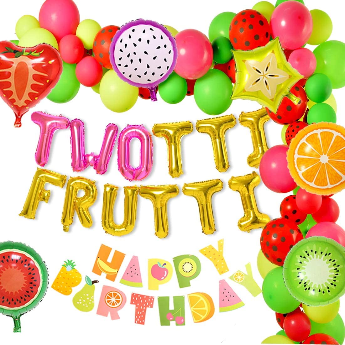 Twotti Frutti Party Decorations Supplies - Fruit Balloon Arch Garland Kit for Birthday Baby Shower Decorations