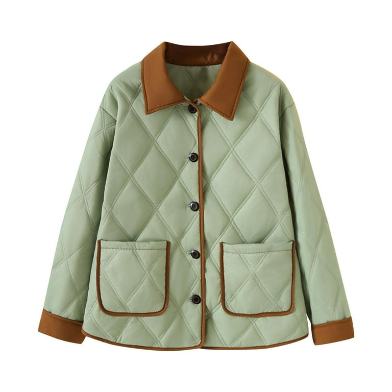 UPPADA Women's Stand Collar Fall Coats Lightweight Quilted Puffer