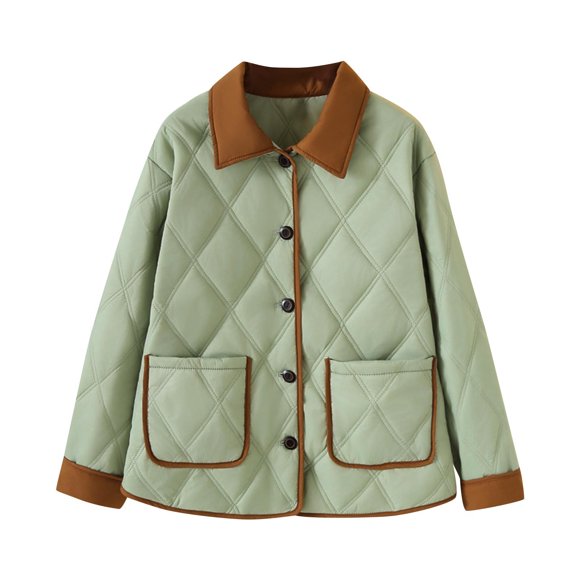 WRKEKC Women's Winter Puffer Jacket Quilted Floral Hooded Coat Long Sleeve Thermal Lined with Zipper Pockets Outerwear
