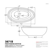 ANZZI Jetted Whirlpool Bathtub Drain Leni, Freestanding Soaking Tub with Reversible 5.9 ft. White