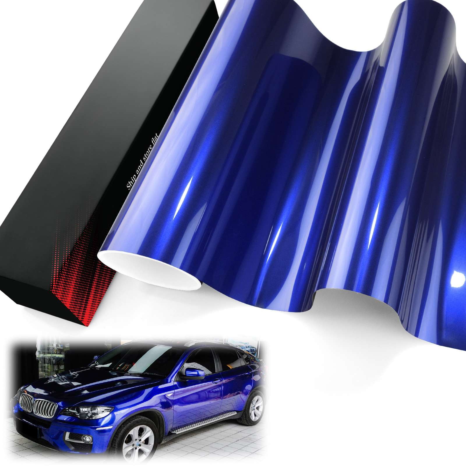 PET Liner Vinyl Super Gloss Metallic Blue Berry Automotive Wrap Car