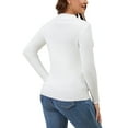 thumbnail image 3 of INSPIRE CHIC Womens Maternity Tops Sweater Long Sleeve Turndown V Neck Tunic Blouse Pregnancy Clothes L White, 3 of 6