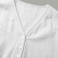 thumbnail image 7 of Perfectbot Women’s V-Neck Ruffle Short Sleeve Blouse, Henley Button-Down Casual Tunic Top, Lightweight Crinkle Cotton Shirt, 7 of 7