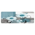 thumbnail image 2 of Teal Floral Flower Bathroom Rugs,Daisy on Teal Gray White Abstract Modern Bakcground Fabric Bathroom Kitchen Door Mat,16X48in, 2 of 6